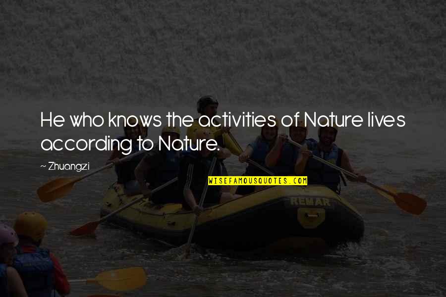 Descrita Definicion Quotes By Zhuangzi: He who knows the activities of Nature lives