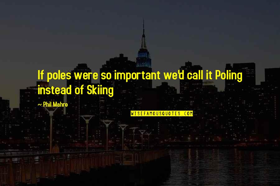 Desdicha Definicion Quotes By Phil Mahre: If poles were so important we'd call it