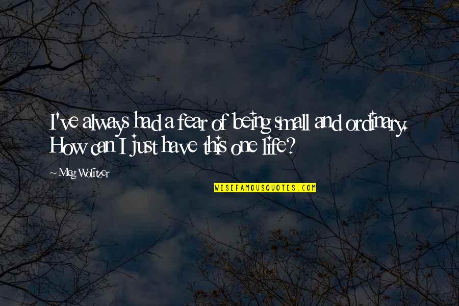 Desengano Definicion Quotes By Meg Wolitzer: I've always had a fear of being small Desengano Definicion Quotes By Meg Wolitzer: I've always had a fear of being small