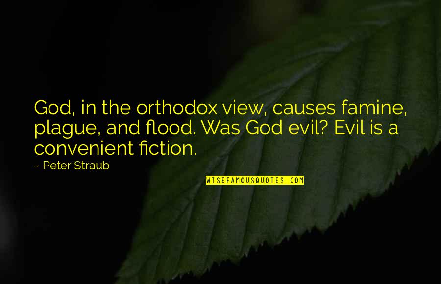 Desenna Quotes By Peter Straub: God, in the orthodox view, causes famine, plague,