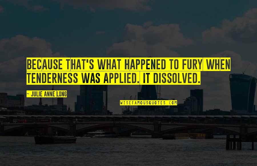 Desenrolar Quotes By Julie Anne Long: Because that's what happened to fury when tenderness