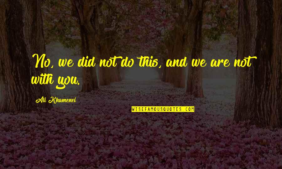 Desequilibrio Cognitivo Quotes By Ali Khamenei: No, we did not do this, and we