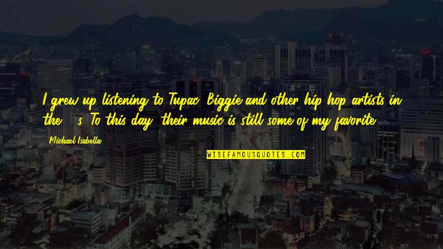Deserials Quotes By Michael Isabella: I grew up listening to Tupac, Biggie and Deserials Quotes By Michael Isabella: I grew up listening to Tupac, Biggie and
