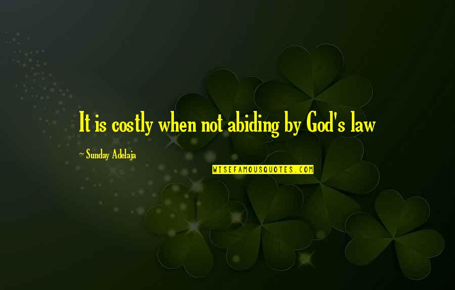 Desert Adaptation Quotes By Sunday Adelaja: It is costly when not abiding by God's