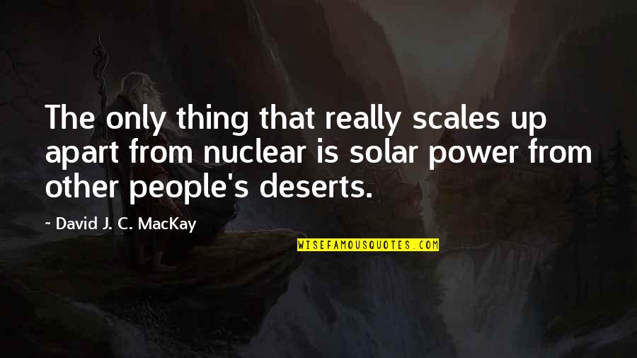 Deserts Quotes By David J. C. MacKay: The only thing that really scales up apart