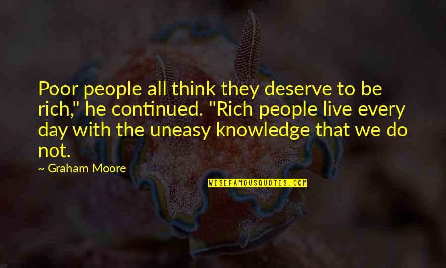 Deserve Quotes By Graham Moore: Poor people all think they deserve to be