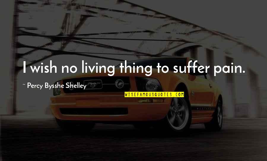 Deserving Man Quotes By Percy Bysshe Shelley: I wish no living thing to suffer pain.