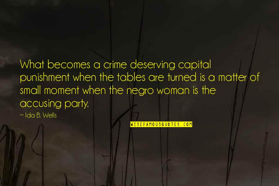 Deserving Quotes By Ida B. Wells: What becomes a crime deserving capital punishment when