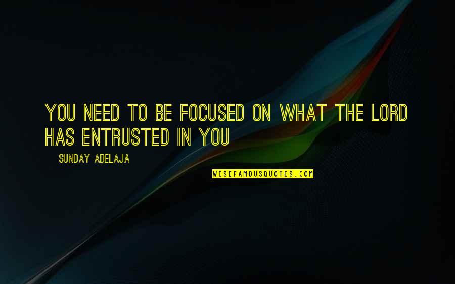 Desfile Quotes By Sunday Adelaja: You need to be focused on what the Desfile Quotes By Sunday Adelaja: You need to be focused on what the