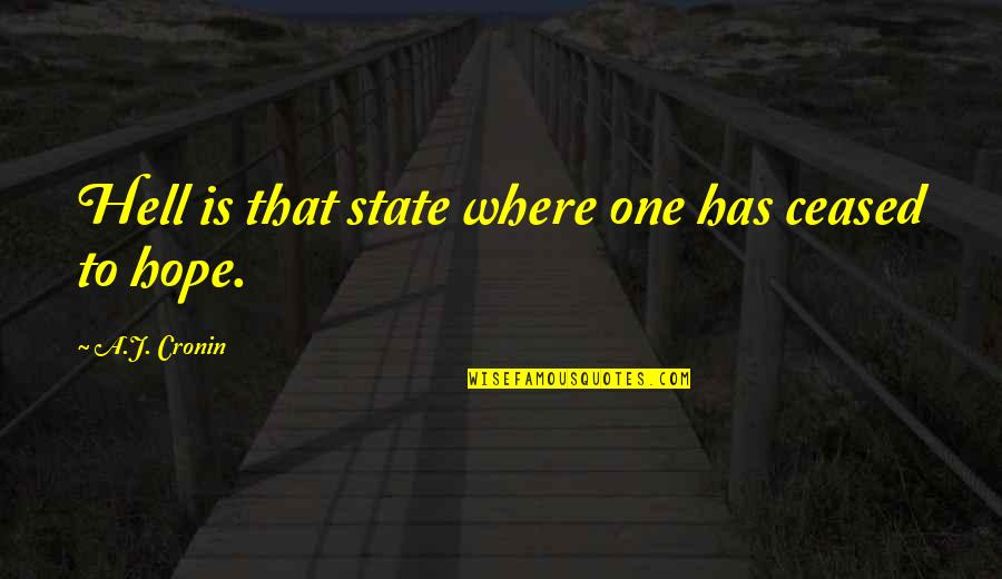 Deshabille Pronunciation Quotes By A.J. Cronin: Hell is that state where one has ceased