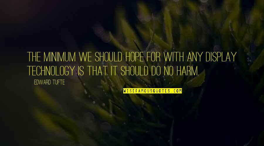 Deshabitado In English Quotes By Edward Tufte: The minimum we should hope for with any Deshabitado In English Quotes By Edward Tufte: The minimum we should hope for with any