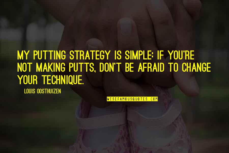 Deshalb Slovosled Quotes By Louis Oosthuizen: My putting strategy is simple: If you're not