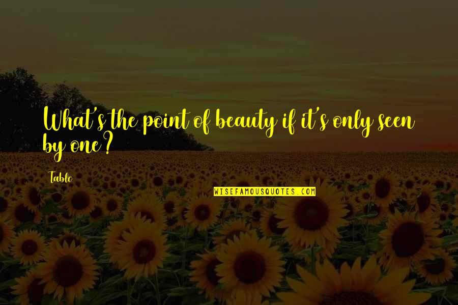 Deshmitaret Quotes By Tablo: What's the point of beauty if it's only