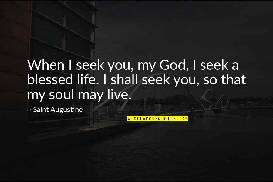 Deshoulieres Dhara Quotes By Saint Augustine: When I seek you, my God, I seek
