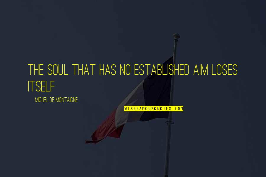 Desi Bouterse Quotes By Michel De Montaigne: The soul that has no established aim loses