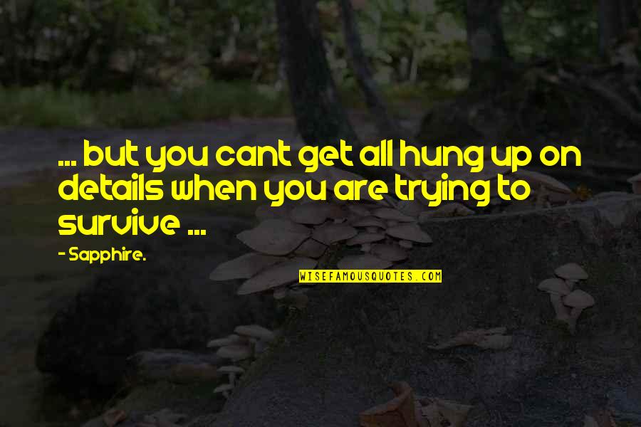 Desiderio Alberto Quotes By Sapphire.: ... but you cant get all hung up