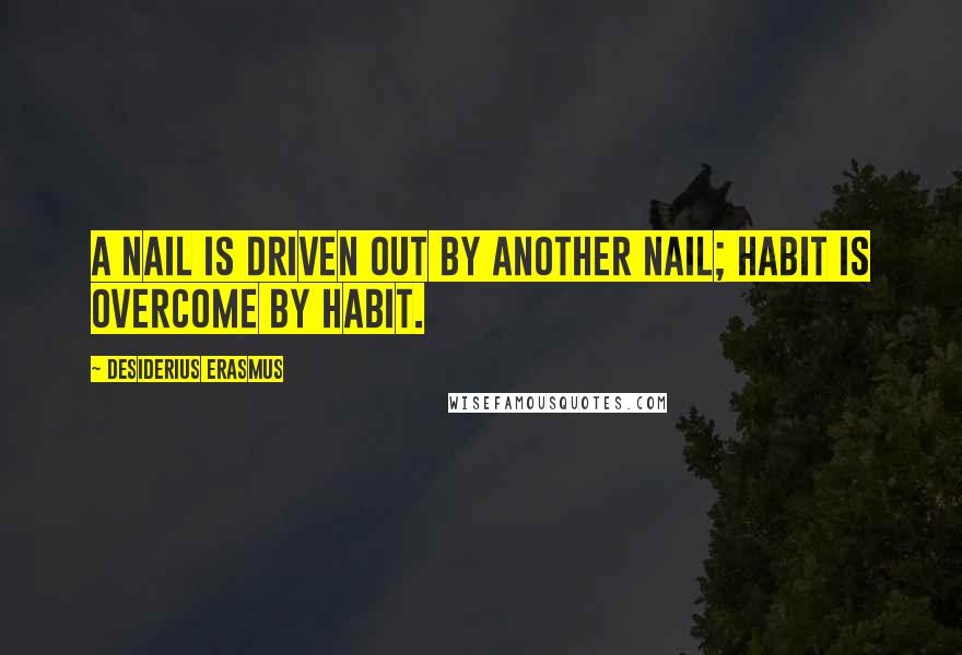 Desiderius Erasmus quotes: A nail is driven out by another nail; habit is overcome by habit.