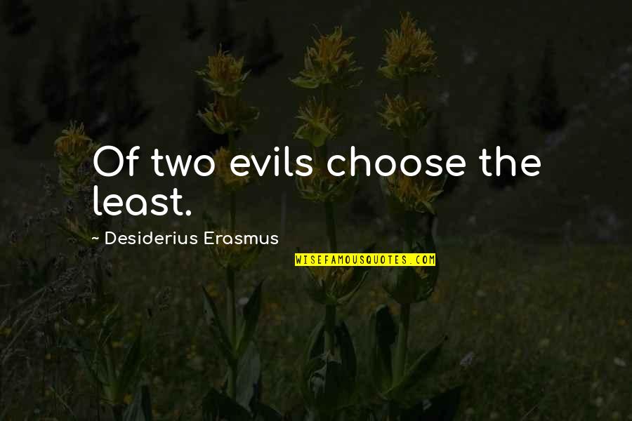 Desiderius Quotes By Desiderius Erasmus: Of two evils choose the least.
