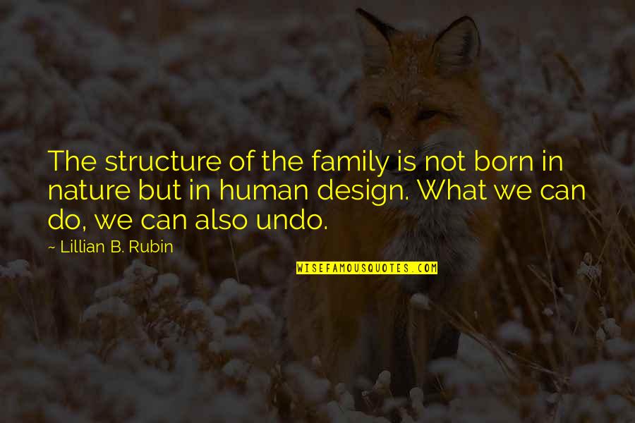 Design With Nature Quotes By Lillian B. Rubin: The structure of the family is not born