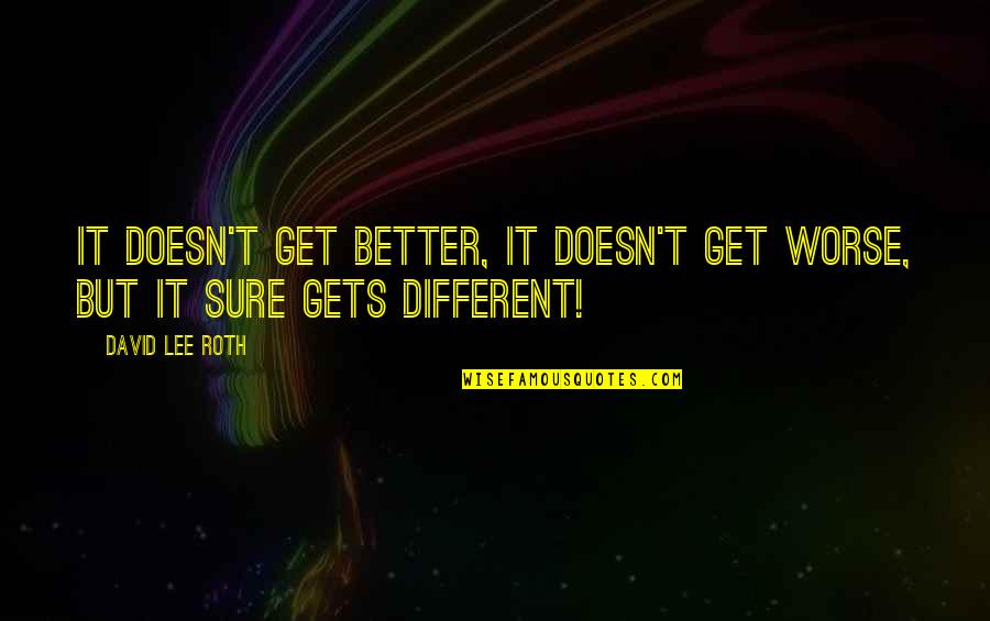 Designamat Quotes By David Lee Roth: It doesn't get better, it doesn't get worse,