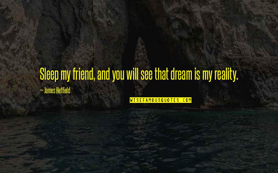 Designatorium Quotes By James Hetfield: Sleep my friend, and you will see that Designatorium Quotes By James Hetfield: Sleep my friend, and you will see that