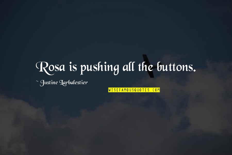 Designer Directory Quotes By Justine Larbalestier: Rosa is pushing all the buttons.