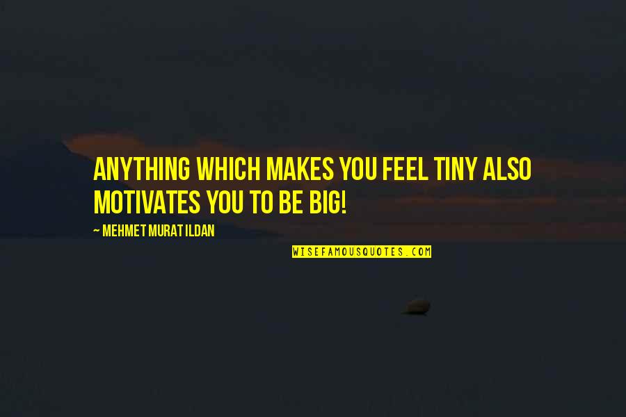 Designer Labels Quotes By Mehmet Murat Ildan: Anything which makes you feel tiny also motivates