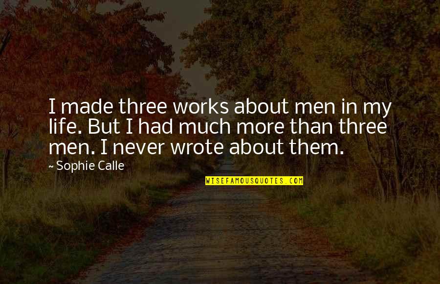 Desilusionado Quotes By Sophie Calle: I made three works about men in my