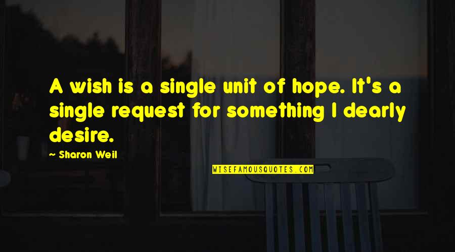 Desire For Change Quotes By Sharon Weil: A wish is a single unit of hope.
