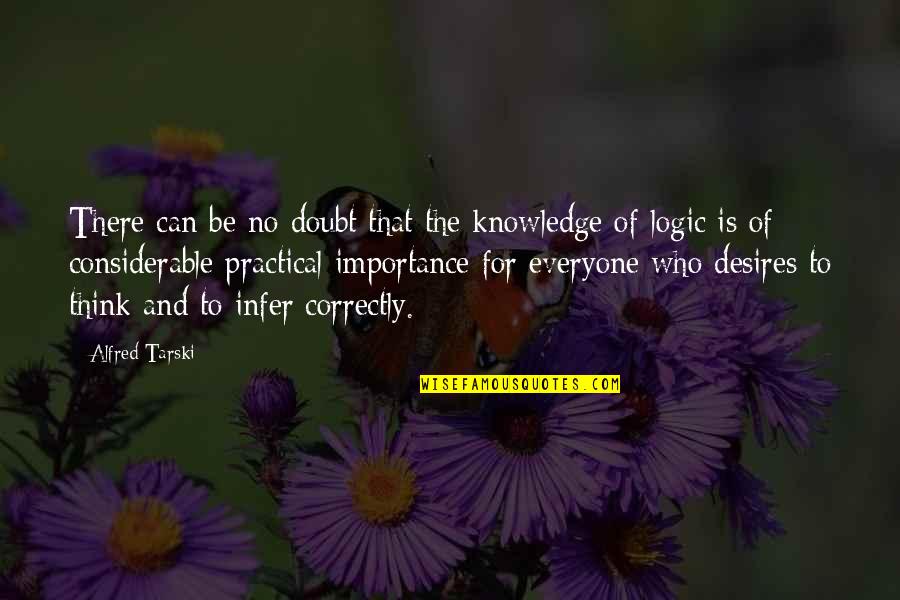 Desire For Knowledge Quotes By Alfred Tarski: There can be no doubt that the knowledge