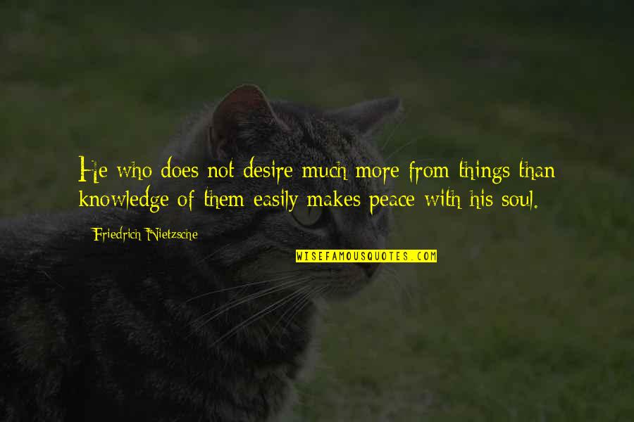 Desire For Knowledge Quotes By Friedrich Nietzsche: He who does not desire much more from