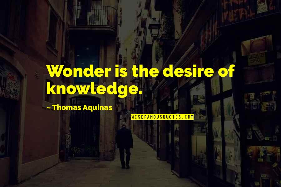 Desire For Knowledge Quotes By Thomas Aquinas: Wonder is the desire of knowledge.