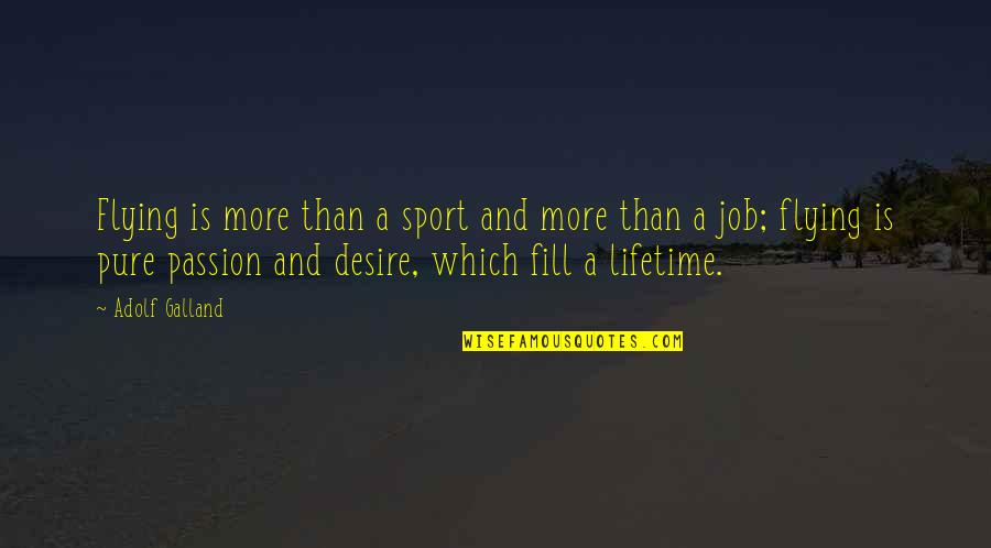 Desire In Sports Quotes By Adolf Galland: Flying is more than a sport and more
