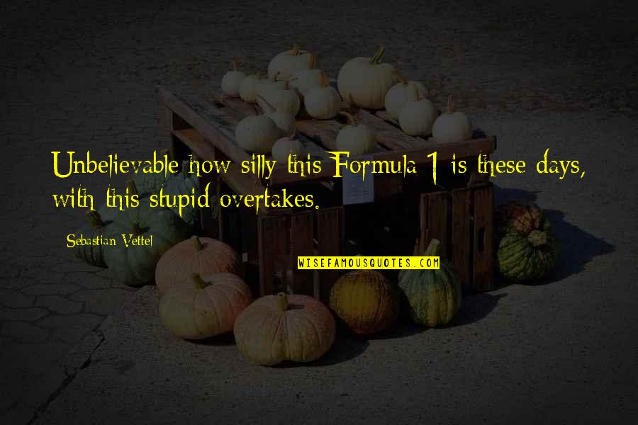 Desire The Pure Quotes By Sebastian Vettel: Unbelievable how silly this Formula 1 is these