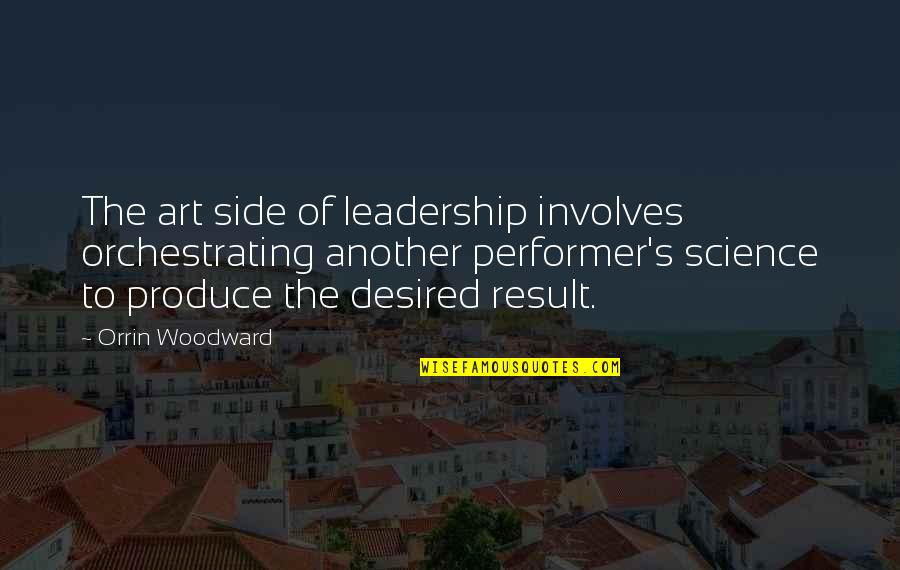 Desired Quotes By Orrin Woodward: The art side of leadership involves orchestrating another