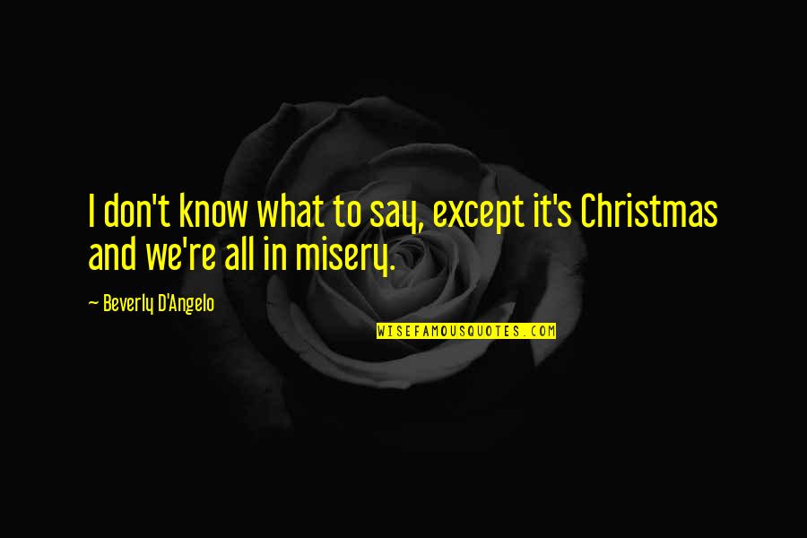 Desiron Soho Quotes By Beverly D'Angelo: I don't know what to say, except it's Desiron Soho Quotes By Beverly D'Angelo: I don't know what to say, except it's