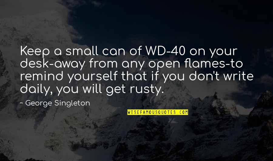 Desks Quotes By George Singleton: Keep a small can of WD-40 on your