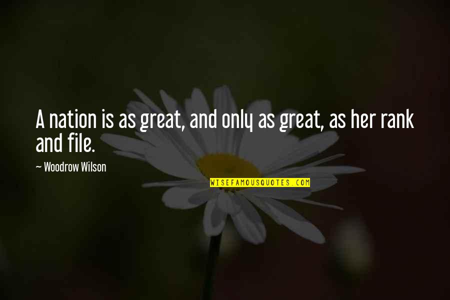 Desktop Central Quotes By Woodrow Wilson: A nation is as great, and only as