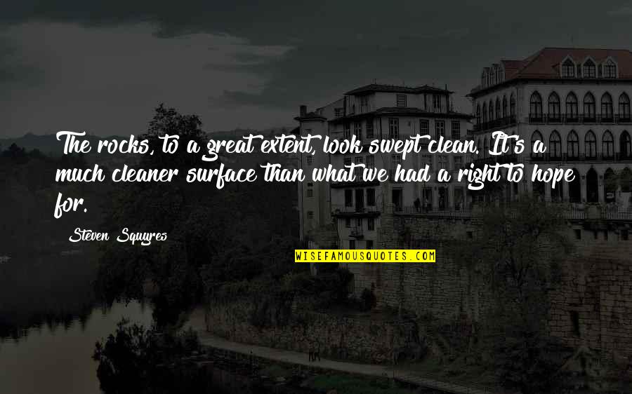 Desmoronados Quotes By Steven Squyres: The rocks, to a great extent, look swept Desmoronados Quotes By Steven Squyres: The rocks, to a great extent, look swept