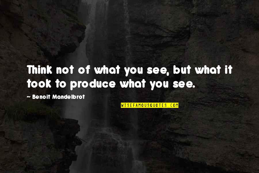 Desnesesalro Quotes By Benoit Mandelbrot: Think not of what you see, but what Desnesesalro Quotes By Benoit Mandelbrot: Think not of what you see, but what