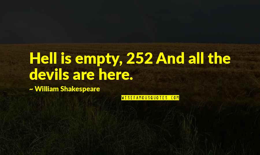 Desolattion Quotes By William Shakespeare: Hell is empty, 252 And all the devils