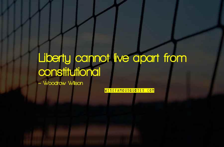 Desoutter Medical Quotes By Woodrow Wilson: Liberty cannot live apart from constitutional