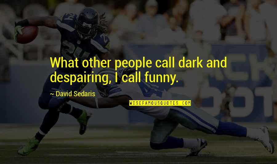 Despairing Quotes By David Sedaris: What other people call dark and despairing, I