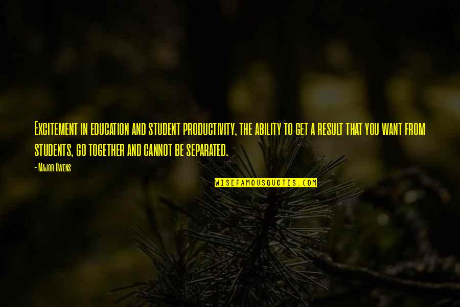 Despejador Quotes By Major Owens: Excitement in education and student productivity, the ability Despejador Quotes By Major Owens: Excitement in education and student productivity, the ability