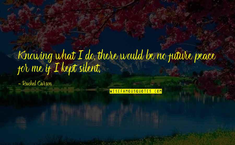 Desperate Housewives Gabrielle Best Quotes By Rachel Carson: Knowing what I do, there would be no