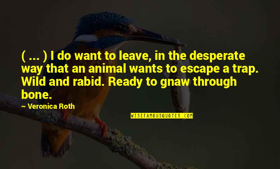 Desperate People Quotes By Veronica Roth: ( ... ) I do want to leave,