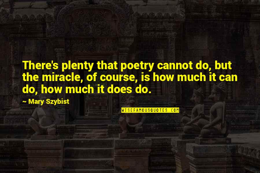 Despertamos Los Vecinos Quotes By Mary Szybist: There's plenty that poetry cannot do, but the