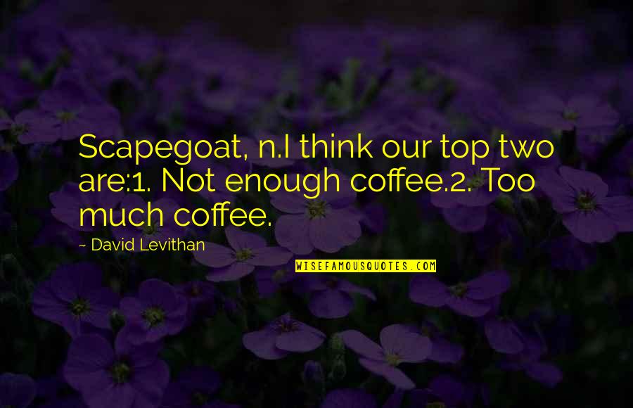 Despertar Espiritual Quotes By David Levithan: Scapegoat, n.I think our top two are:1. Not