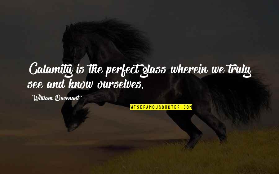 Despertaste Cansada Quotes By William Davenant: Calamity is the perfect glass wherein we truly