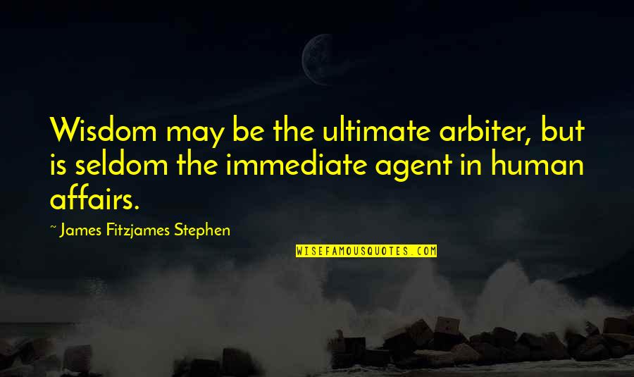Despicable Guy Quotes By James Fitzjames Stephen: Wisdom may be the ultimate arbiter, but is